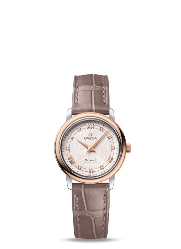Omega De Ville Prestige Quartz 27.4 Stainless Steel / Red Gold / Vintage Silver Silk